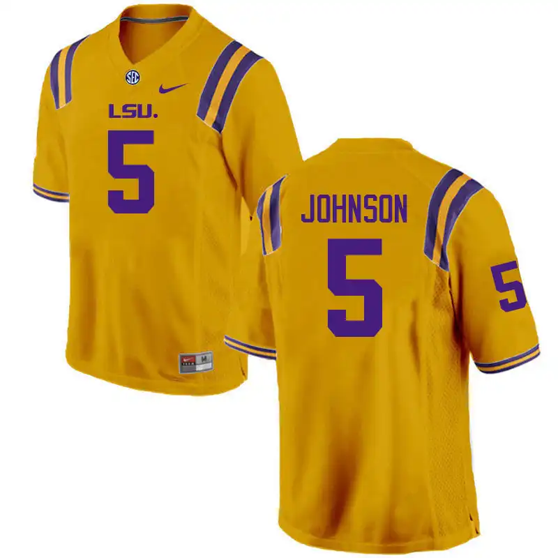 Men's LSU Tigers Ju'Juan Johnson #5 Gold NCAA Football Jersey